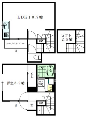 カーサ　ピーノ 202号室 間取り