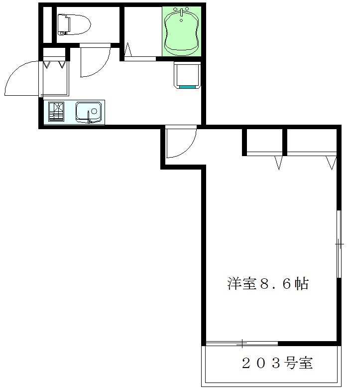  Ｈｅｉｍｗｅｈ　Ｋｏｅｎｊｉ（ハイムヴェーコウエンジ） 203号室 間取り