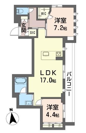 アリビオ世田谷代田 303号室 間取り