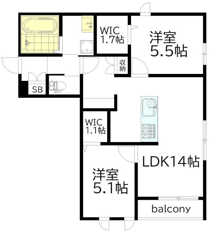 ＣＡＳＡ　ＦＯＲＴＵＮＡ 201号室 間取り