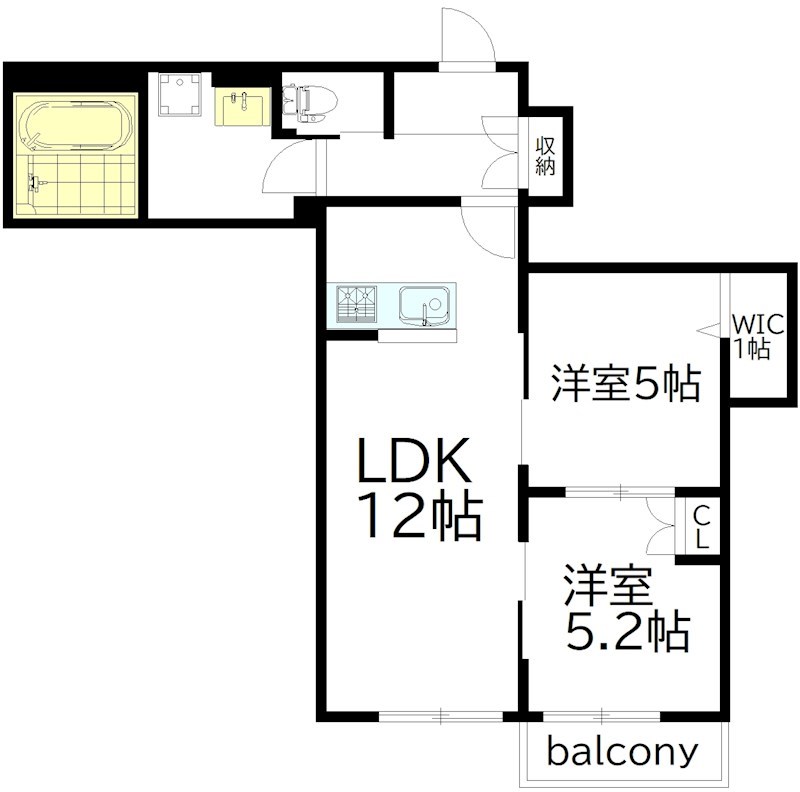 Ｗｏｏｄ　Ｂｅｌｌ下高井戸 107号室 間取り