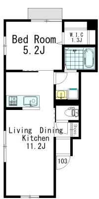 アリアーテ三軒茶屋 103号室 間取り