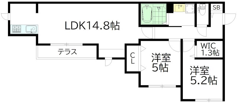 ベルフラワー方南 101号室 間取り