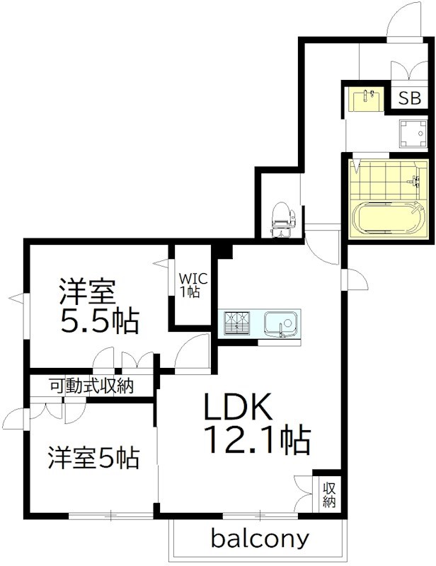 Ｗｏｏｄ　Ｂｅｌｌ下高井戸 204号室 間取り