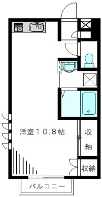 フルール国立 101号室 間取り