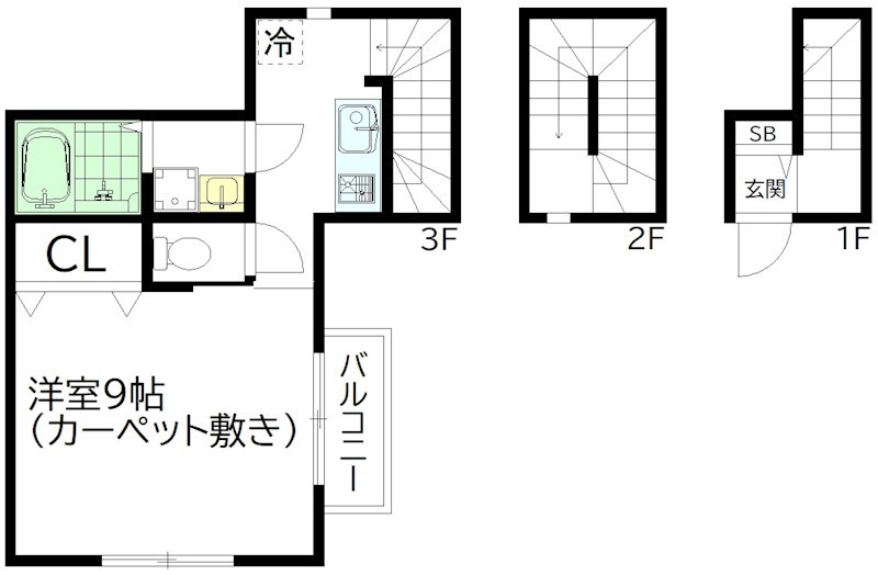 たつみ荘 302号室 間取り