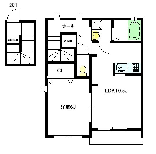 ベルリード富士見 201号室 間取り