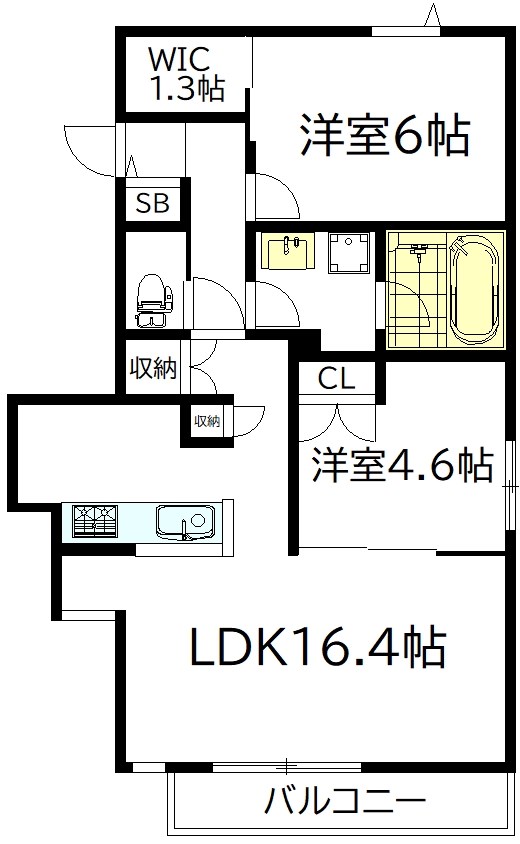 フォルトゥーナ 201号室 間取り