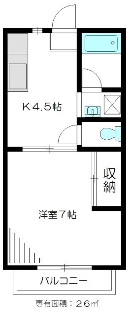 メイツ九品仏 203号室 間取り