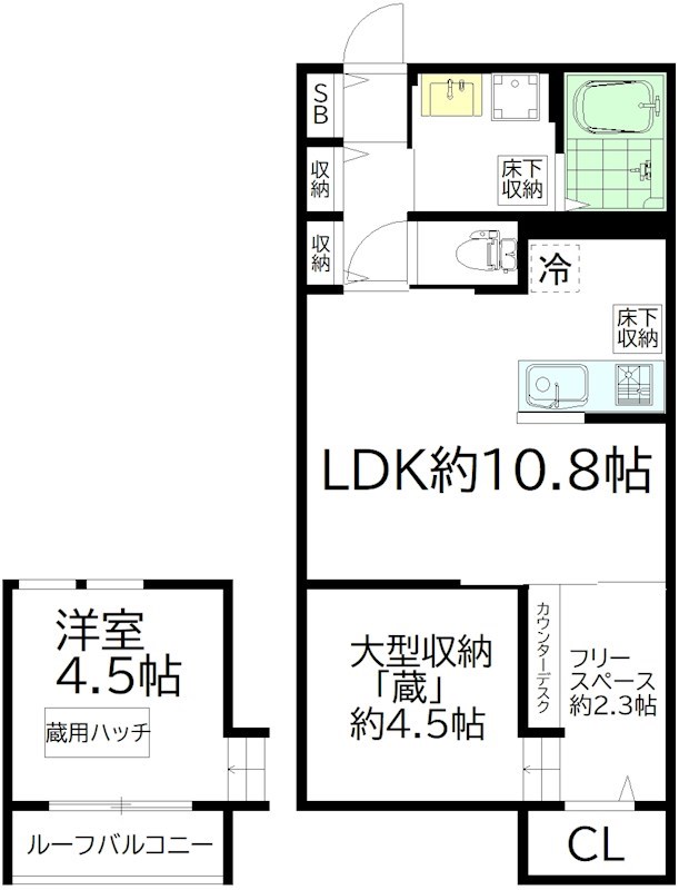 リベルテ 102号室 間取り