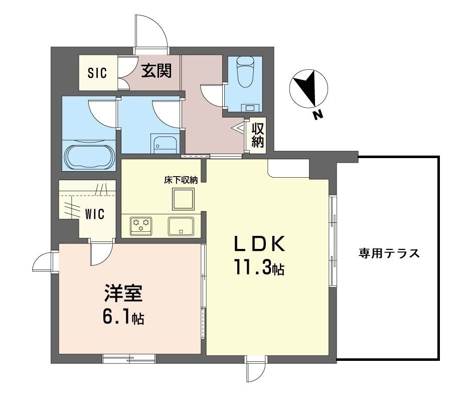 ココン三軒茶屋 102号室 間取り