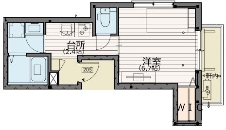 フレール駒沢 205号室 間取り