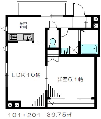 M's　Daizawa（エムズ代沢） 201号室 間取り