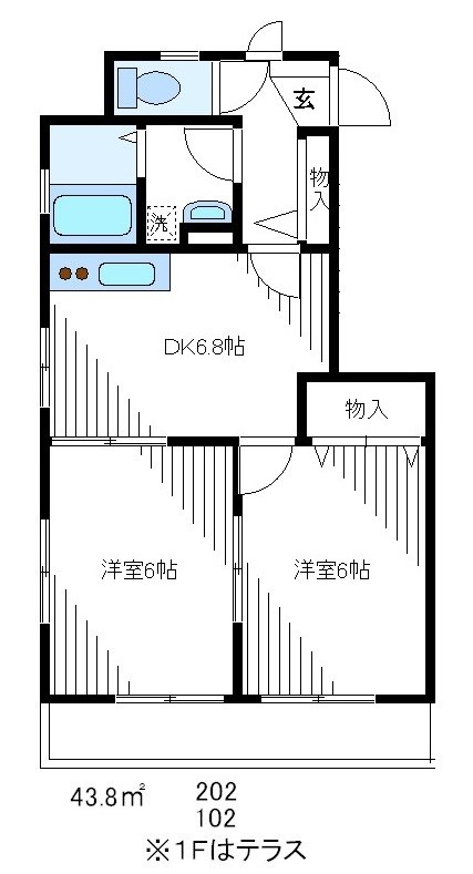 ディアコート等々力 202号室 間取り