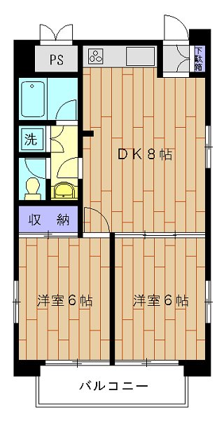 DUKEⅡ　 (デュークⅡ)　 401号室 間取り