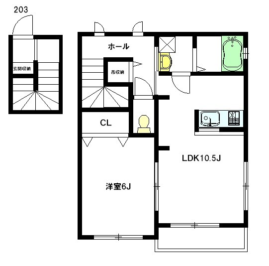 ベルリード富士見 203号室 間取り