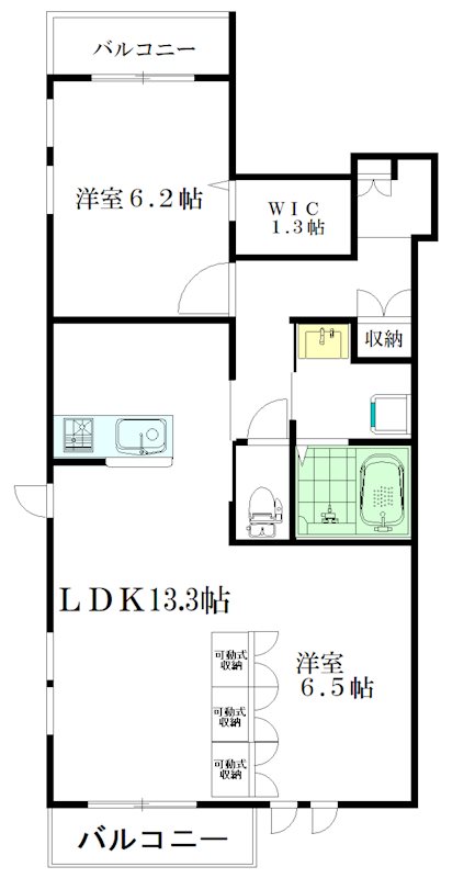 ラシック 403号室 間取り