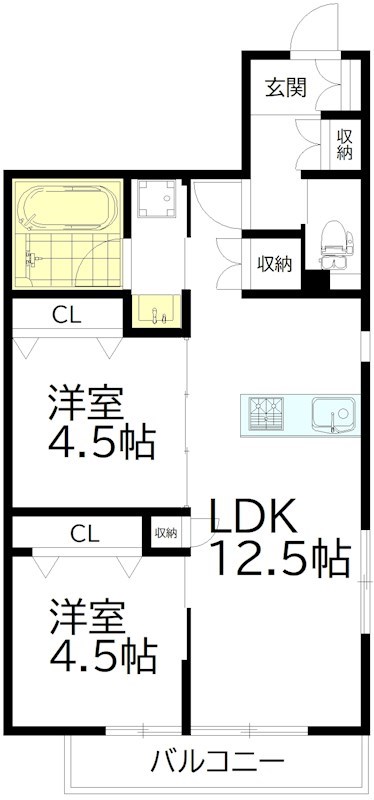 メゾンドソシオ 101号室 間取り