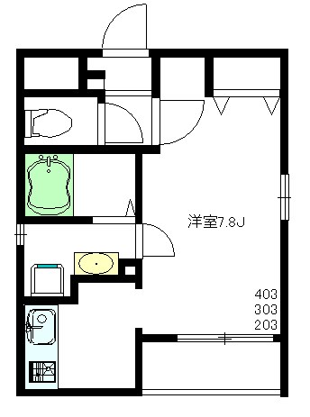 シルクハウス 403号室 間取り