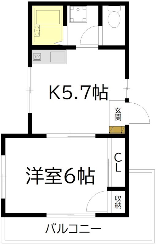 スカイメゾン 201号室 間取り