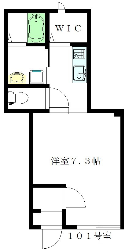 アルカディア  101号室 間取り