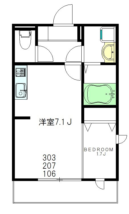 クリアファーストB棟 106号室 間取り