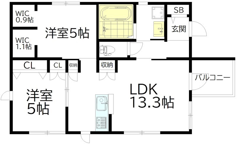 クランブルック上北沢 201号室 間取り