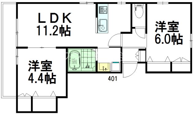 メゾン　ヴァルール 401号室 間取り