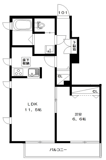 Clementia宮前 101号室 間取り