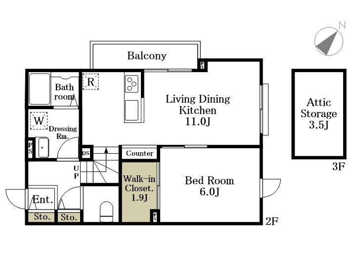 アルストロメリア 204号室 間取り