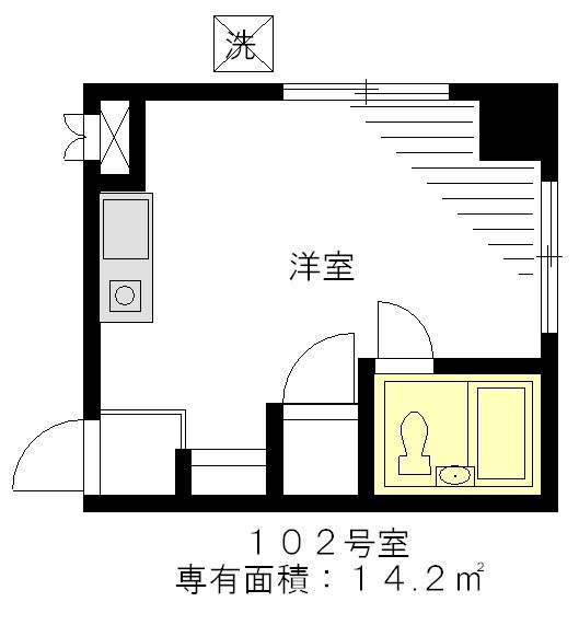 Ｍトレフル 102号室 間取り