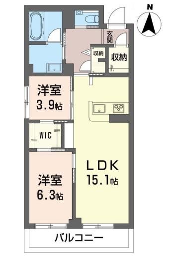 フィーゴ高円寺 201号室 間取り