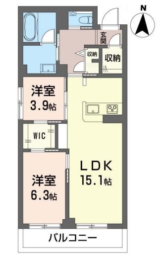 フィーゴ高円寺 401号室 間取り