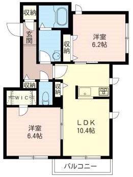 テラスあかね 201号室 間取り