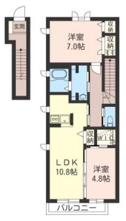 ＢＬＥＳＳ　（ブレス） 202号室 間取り