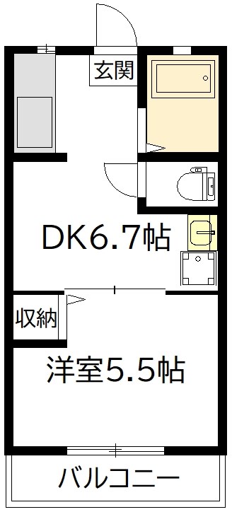 メイゾンバン 211号室 間取り