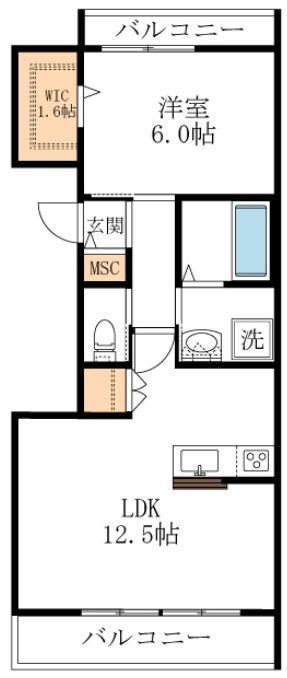 サクラテラス 202号室 間取り