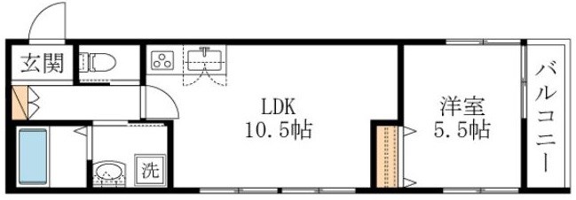 サクラテラス 204号室 間取り
