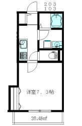ルミエール新高円寺  103号室 間取り