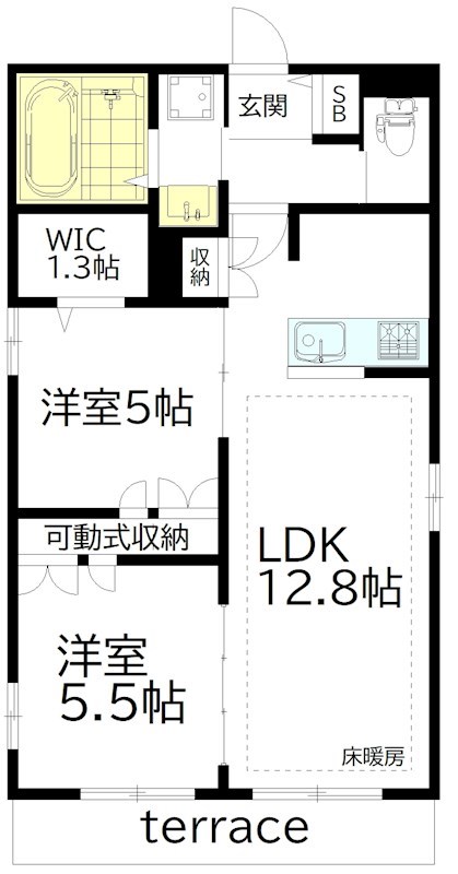 扇（オオギ） 101号室 間取り
