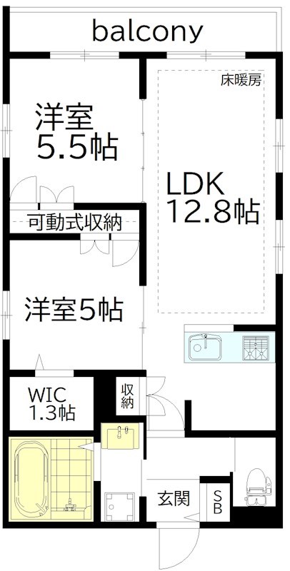 扇（オオギ） 202号室 間取り