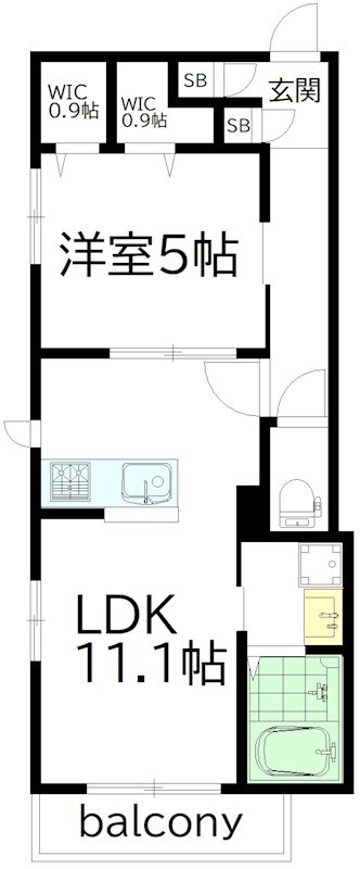 松原３丁目メゾン 202号室 間取り