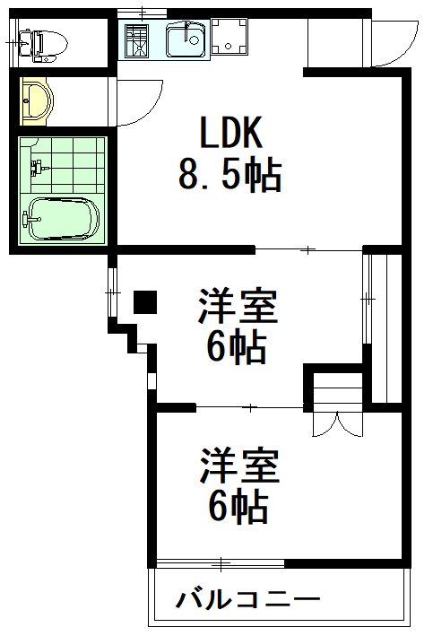 第五常葉コーポ 102号室 間取り