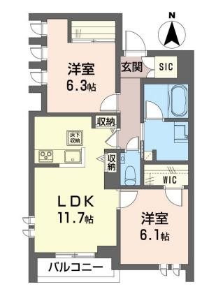 リベルラ中野 103号室 間取り