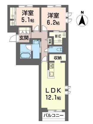 リベルラ中野 201号室 間取り