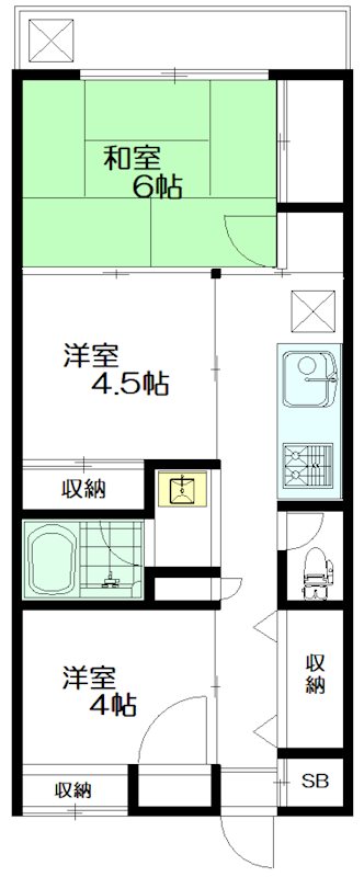サザンヒルズ壱番館 203号室 間取り