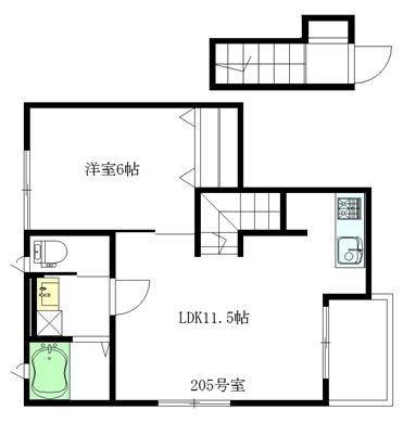 FLAT（フラット） 205号室 間取り