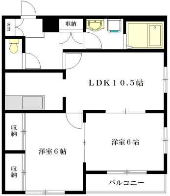 プレミールフジＣ棟 201号室 間取り
