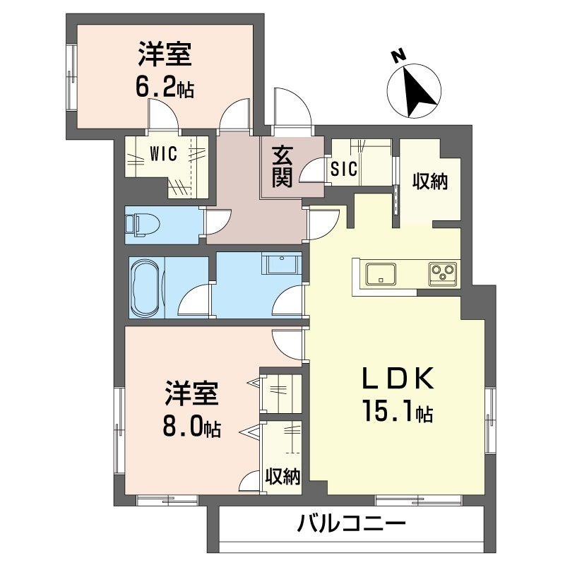 ソラーナ　キタザワ 201号室 間取り