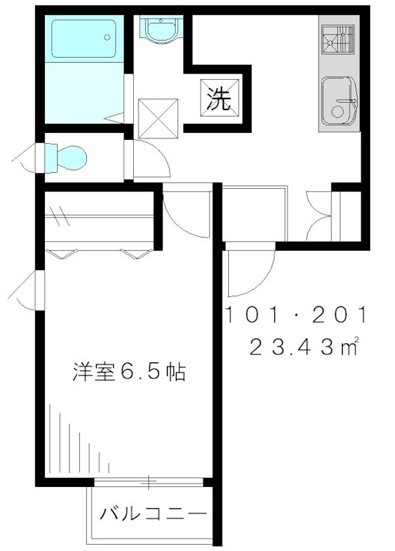 エルガ 201号室 間取り
